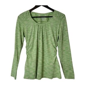 Woolrich Green Heathered Long Sleeve Scoop Neck Tee